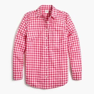 Red gingham J Crew button down shirt size 12